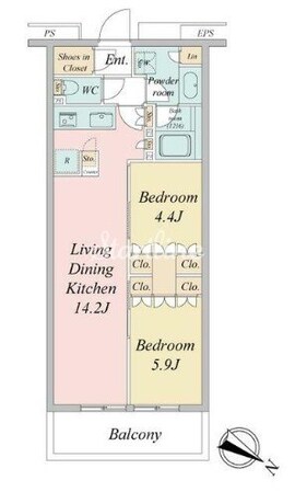 ブランシエスタ目黒中央町の物件間取画像